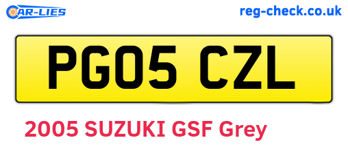 PG05CZL are the vehicle registration plates.