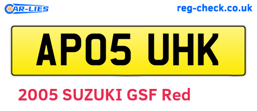 AP05UHK are the vehicle registration plates.