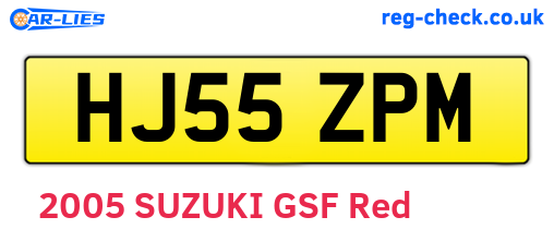 HJ55ZPM are the vehicle registration plates.