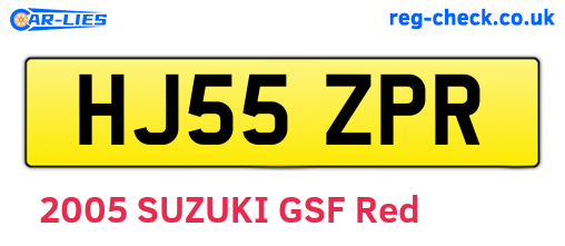 HJ55ZPR are the vehicle registration plates.