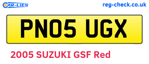 PN05UGX are the vehicle registration plates.