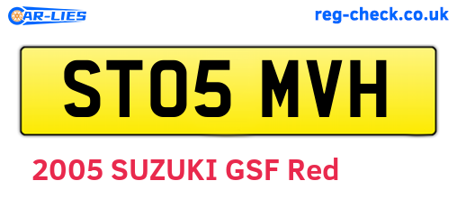 ST05MVH are the vehicle registration plates.