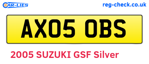 AX05OBS are the vehicle registration plates.