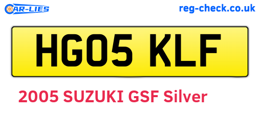 HG05KLF are the vehicle registration plates.