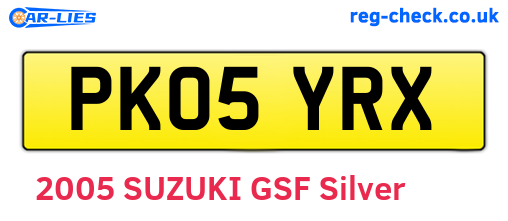 PK05YRX are the vehicle registration plates.
