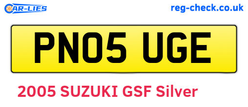 PN05UGE are the vehicle registration plates.