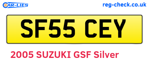 SF55CEY are the vehicle registration plates.