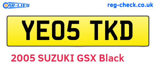 YE05TKD are the vehicle registration plates.
