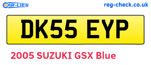 DK55EYP are the vehicle registration plates.