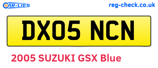 DX05NCN are the vehicle registration plates.