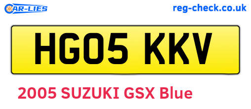 HG05KKV are the vehicle registration plates.