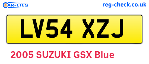 LV54XZJ are the vehicle registration plates.