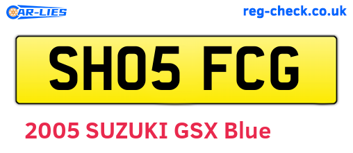 SH05FCG are the vehicle registration plates.