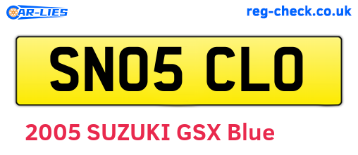 SN05CLO are the vehicle registration plates.
