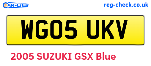 WG05UKV are the vehicle registration plates.