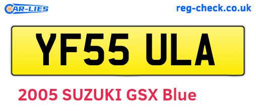 YF55ULA are the vehicle registration plates.