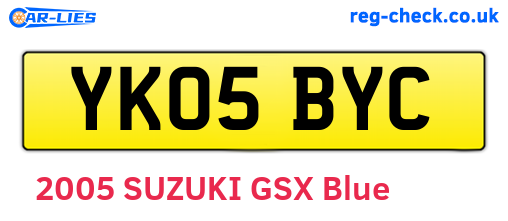 YK05BYC are the vehicle registration plates.