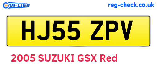 HJ55ZPV are the vehicle registration plates.