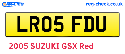 LR05FDU are the vehicle registration plates.