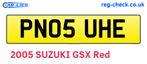 PN05UHE are the vehicle registration plates.