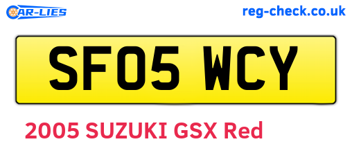 SF05WCY are the vehicle registration plates.