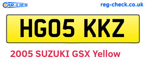 HG05KKZ are the vehicle registration plates.