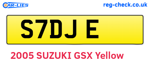 S7DJE are the vehicle registration plates.