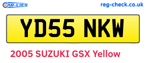 YD55NKW are the vehicle registration plates.