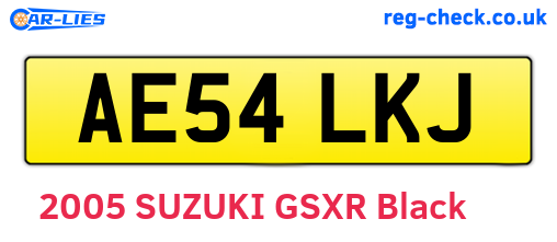 AE54LKJ are the vehicle registration plates.