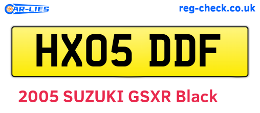 HX05DDF are the vehicle registration plates.