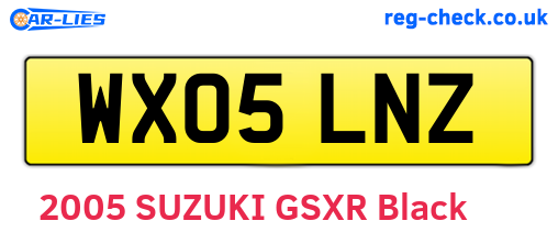 WX05LNZ are the vehicle registration plates.