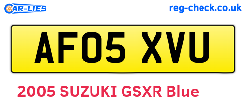 AF05XVU are the vehicle registration plates.