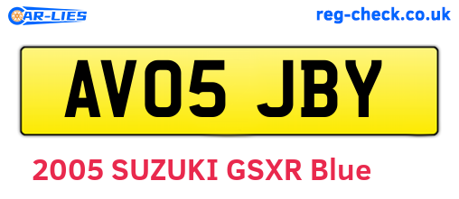 AV05JBY are the vehicle registration plates.