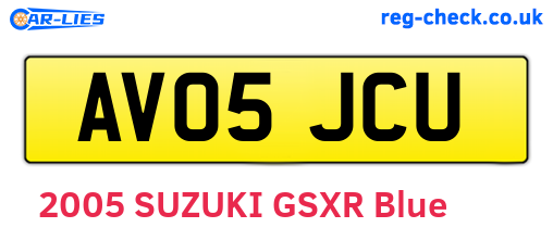 AV05JCU are the vehicle registration plates.