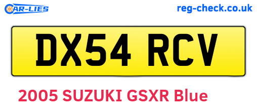 DX54RCV are the vehicle registration plates.