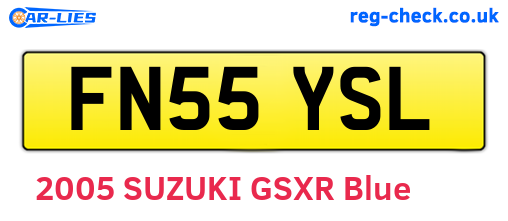 FN55YSL are the vehicle registration plates.