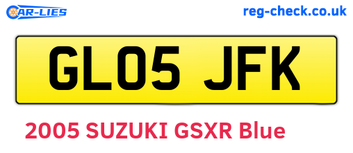 GL05JFK are the vehicle registration plates.