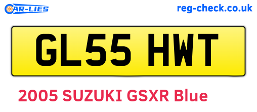 GL55HWT are the vehicle registration plates.