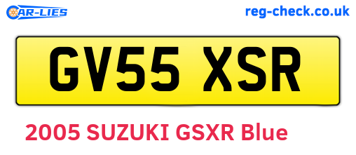 GV55XSR are the vehicle registration plates.