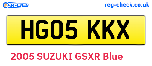 HG05KKX are the vehicle registration plates.