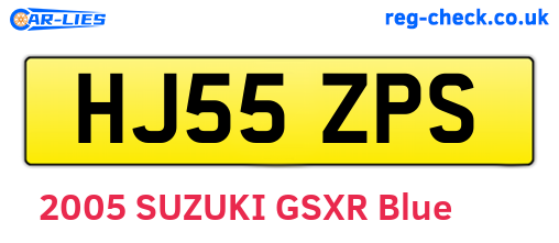 HJ55ZPS are the vehicle registration plates.