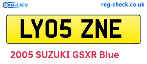 LY05ZNE are the vehicle registration plates.