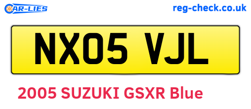 NX05VJL are the vehicle registration plates.