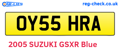 OY55HRA are the vehicle registration plates.