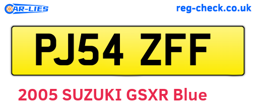 PJ54ZFF are the vehicle registration plates.