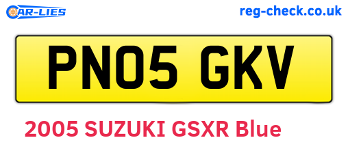PN05GKV are the vehicle registration plates.