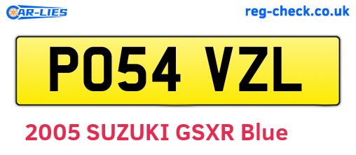PO54VZL are the vehicle registration plates.