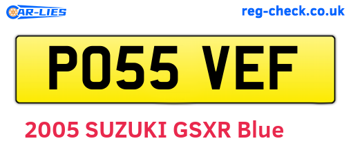 PO55VEF are the vehicle registration plates.