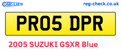 PR05DPR are the vehicle registration plates.