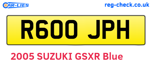 R600JPH are the vehicle registration plates.
